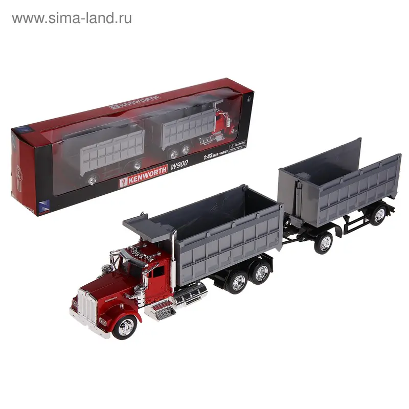 Трейлер с прицепом Kenworth W900 масштаб 1:43
