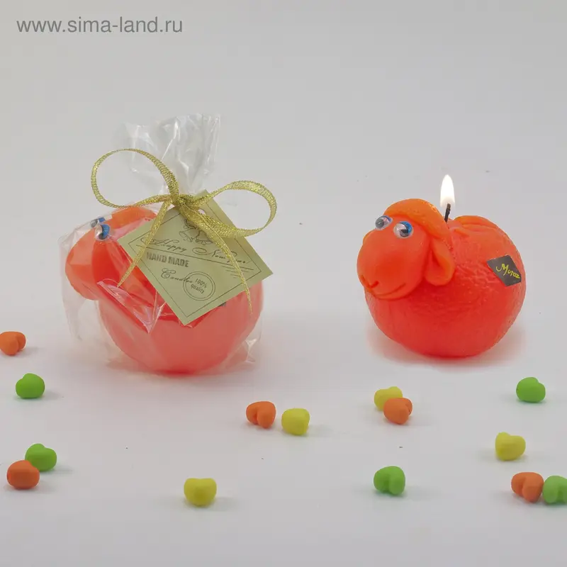 Декоративная свеча "Мандариновая овечка"