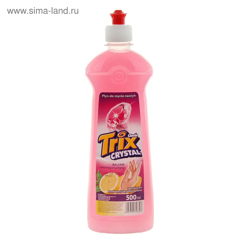 Средство для мытья посуды Trix Crystal, лимон с ланолином, 500мл
