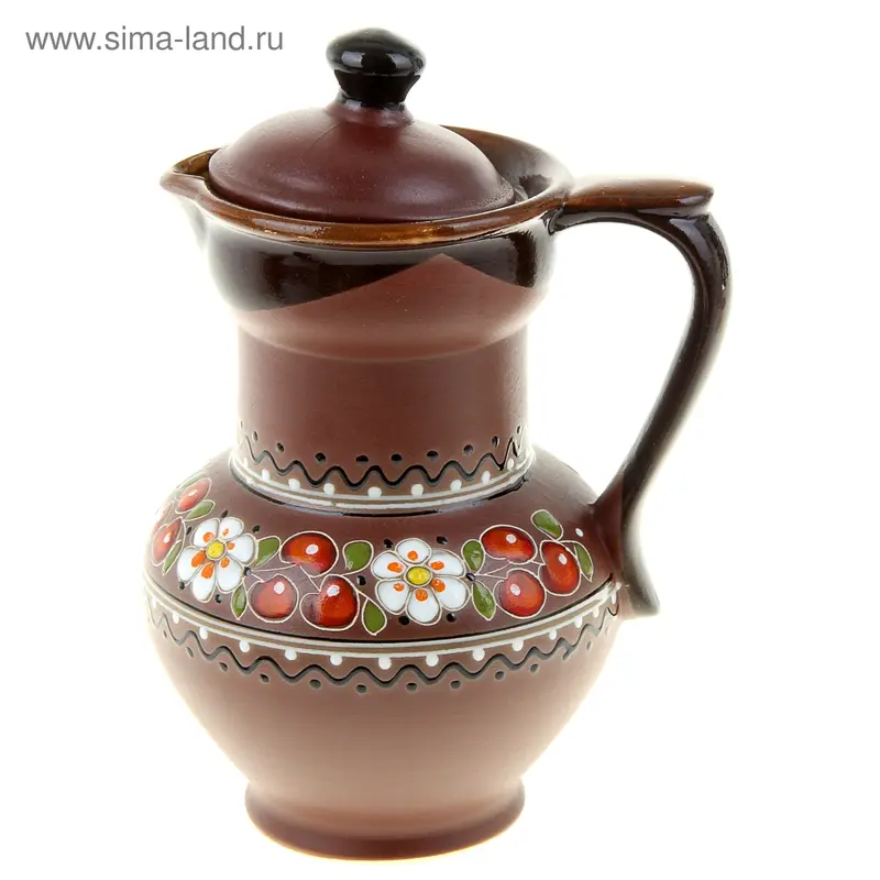 Кувшин "Вишенка" малый, с декором, 1,2 л