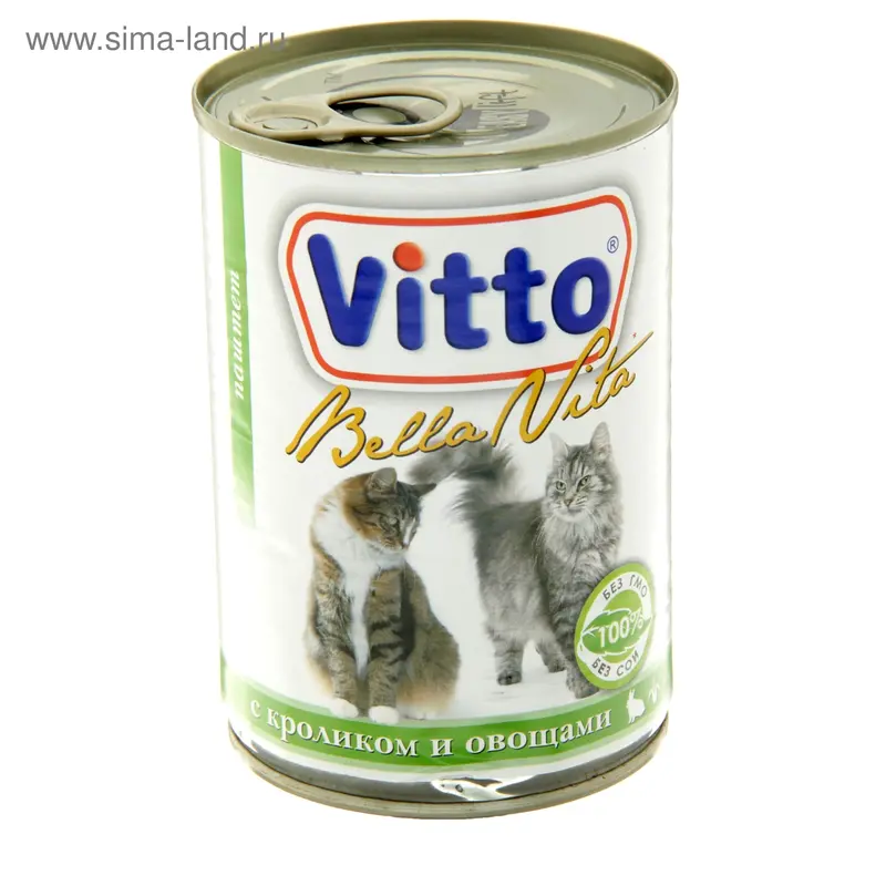 Влажный корм VITTO CAT кролик/овощи, паштет, 400 г