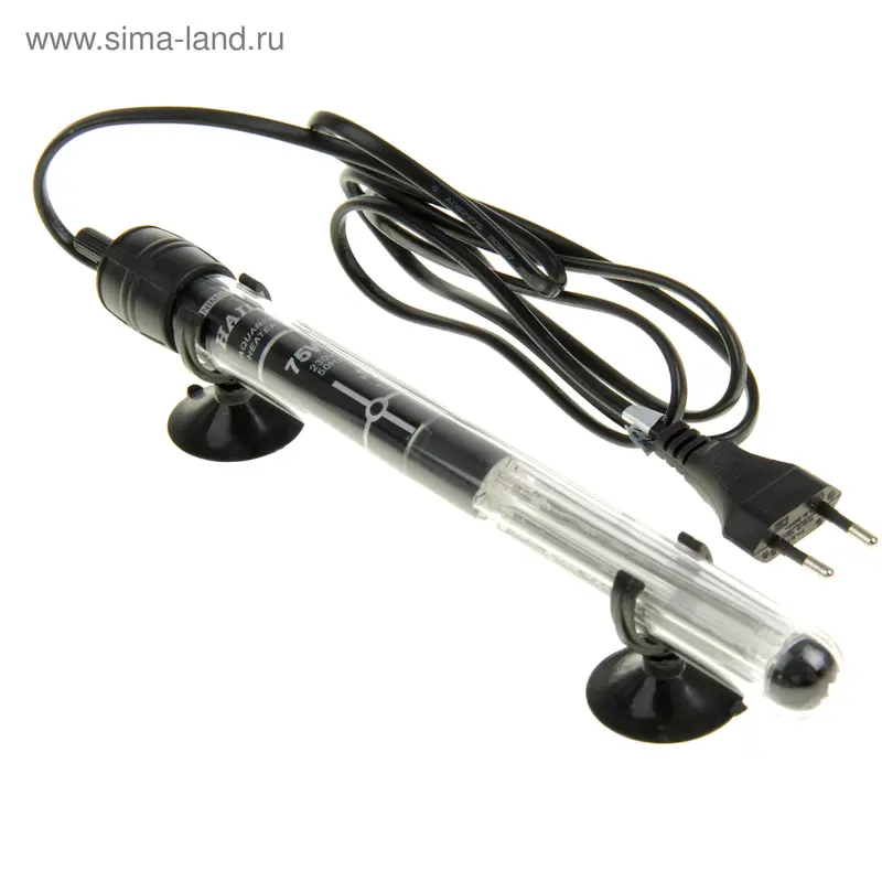 Обогреватель с терморегулятором HAILEA WT-128/75, стекло, 75W (акв.60-90л)