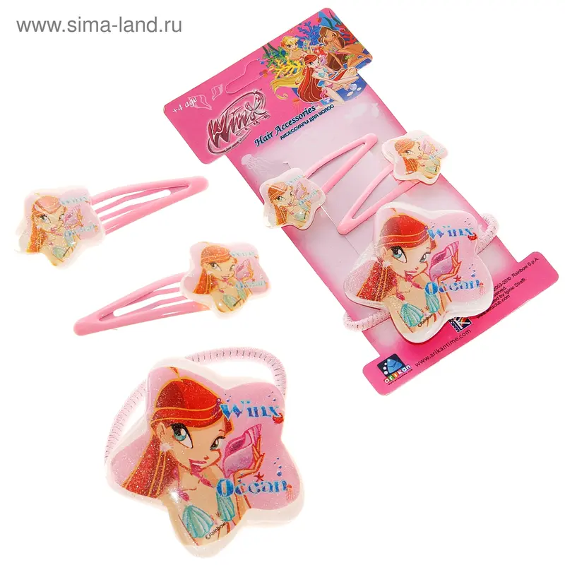 набор для волос Winx (2 невидимки,1резинка)