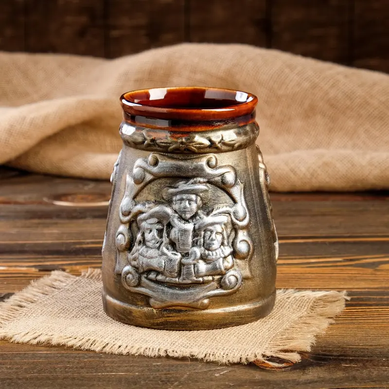 Пивная кружка "Мушкетёр", бронза, керамика, 0.75 л, микс