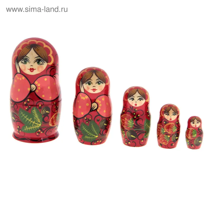 Матрешка "Хохлома", 5 кукольная