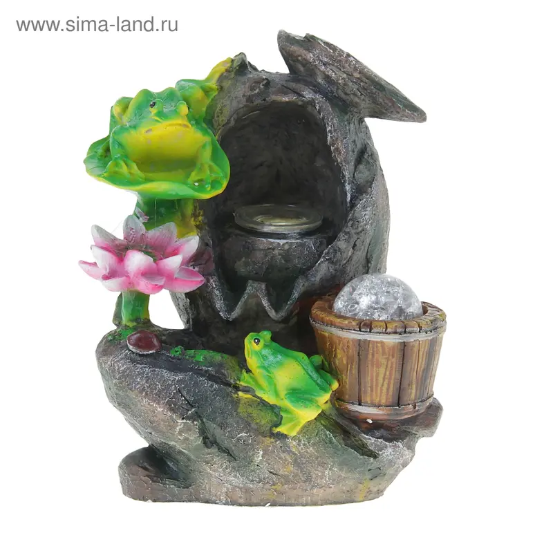 фонтан лягушки 25*18 см с лотосом