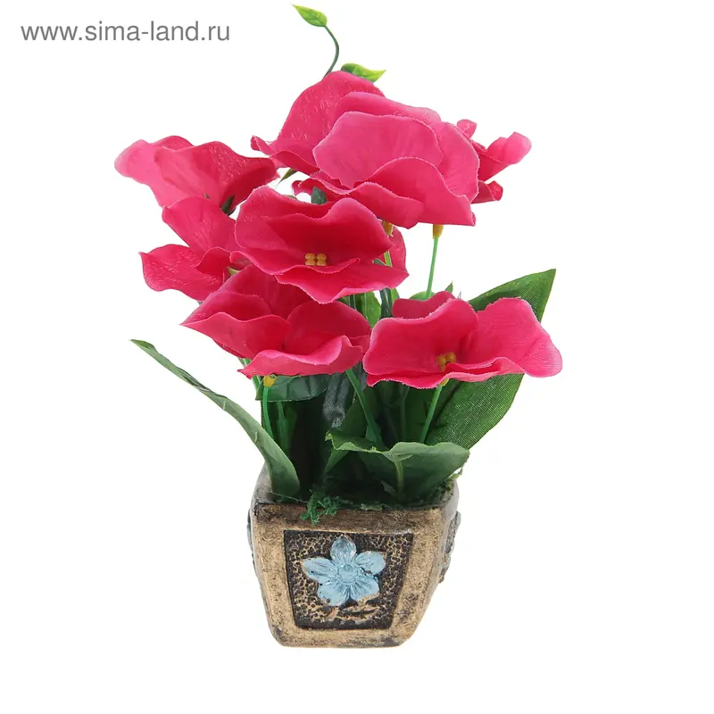 композиция в горшочке чеканка 17 *10 см фиалка