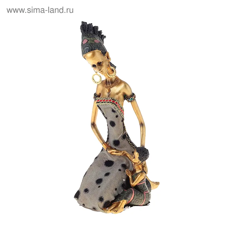 Сувенир "Африканка с малышом" 25х12х9,5 см