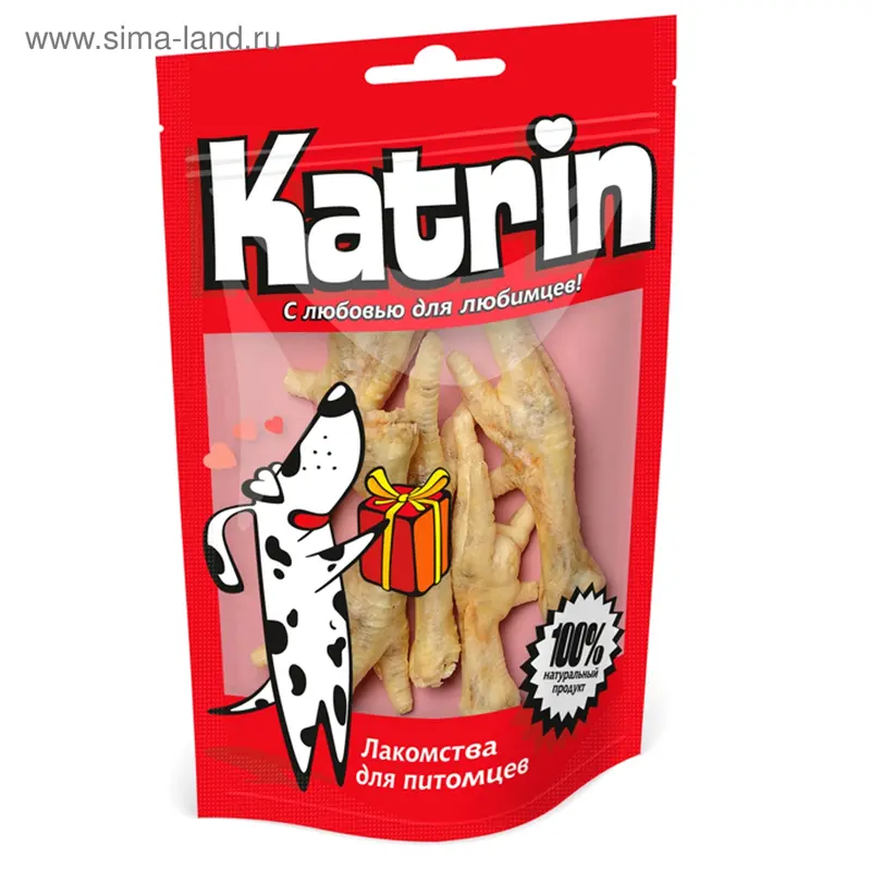 Лакомство Katrin "Лапки куриные малые" для собак, 5 шт
