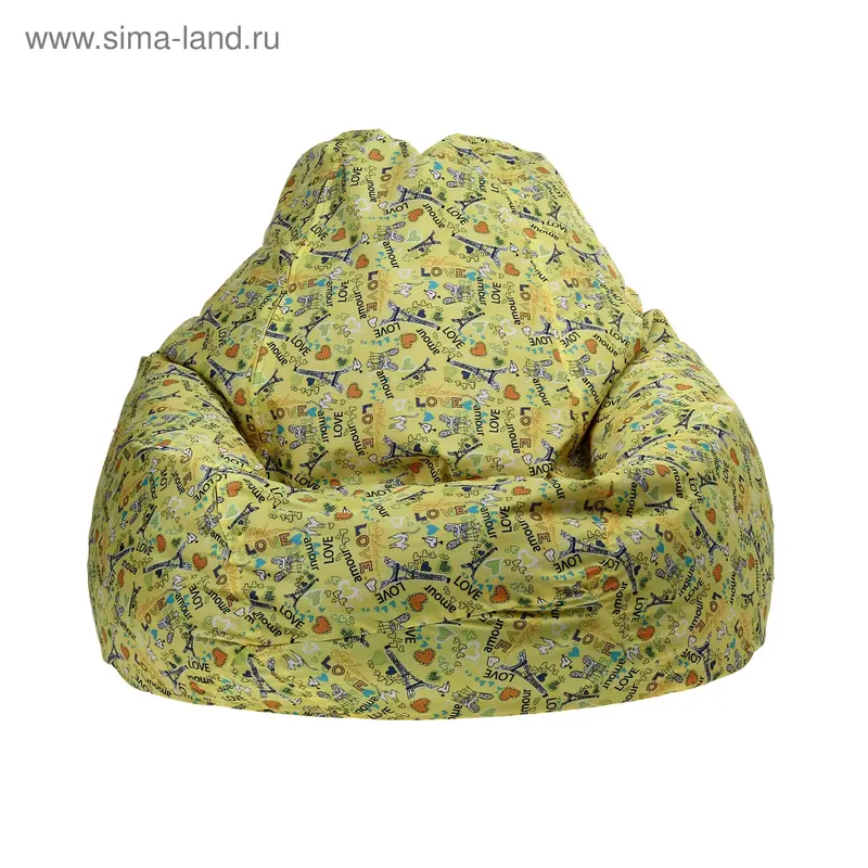 Кресло-мешок пятигранный, d82/h110, цвет Pongee PU Milky Paris, 115 желтый (1)