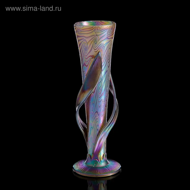 Ваза интерьерная Iris Leaf Glass, h=33 см, стекло