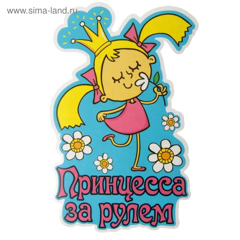 Наклейка на авто "Принцесса за рулем"