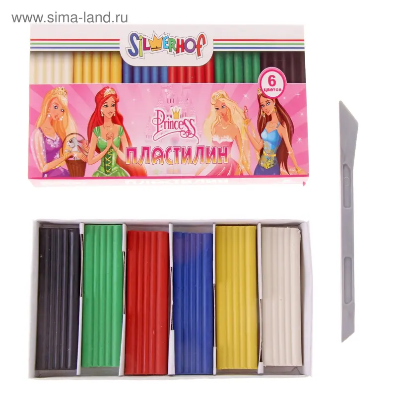 Пластилин 6 цветов 120гр PRINCESS