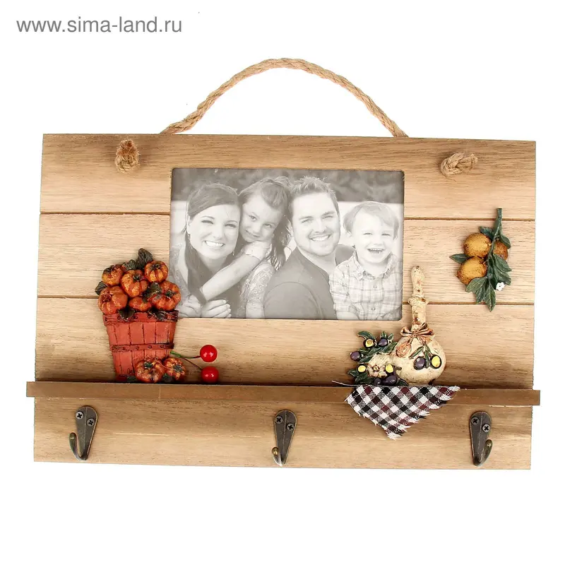 Фоторамка с крючками дерево "Урожай" 10х15 см