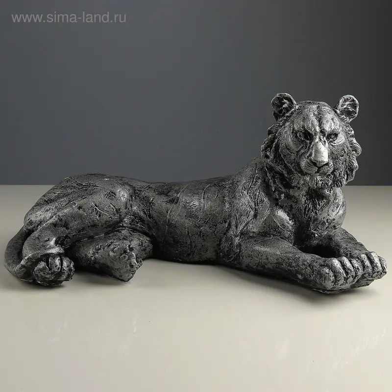 Фигура "Тигр лежа" серебро 30 × 20 × 57 см