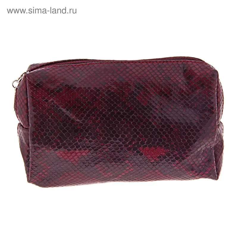 Косметичка на молнии, 1 отдел, цвет бордовый