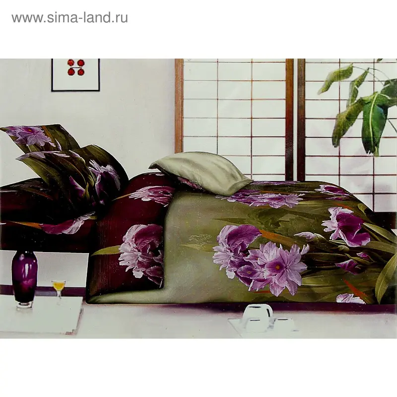 Постельное белье 2сп Магия ночи рис Ирис 175*214 см, 200*220 см, 50*70 см 2шт