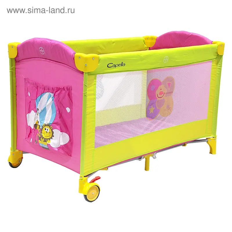 Манеж SWEET TIME HOT BALLON, цвет желтый с малиновым