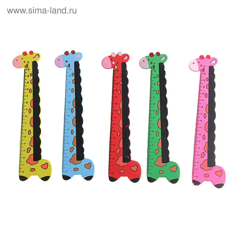 Линейка "Жираф", 15 см, цвета МИКС
