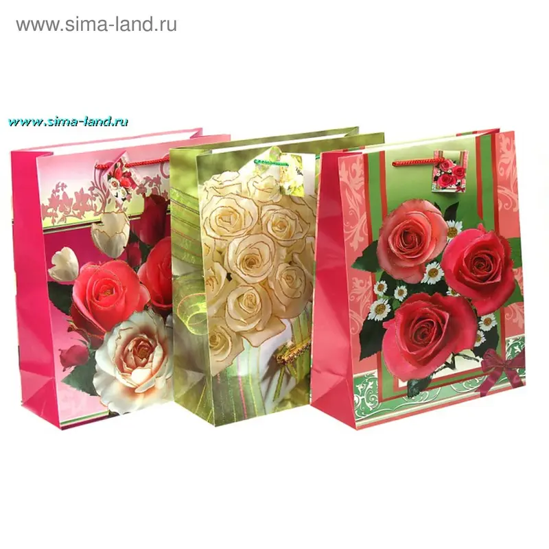 Пакет ламинированный "Букет", цвета МИКС