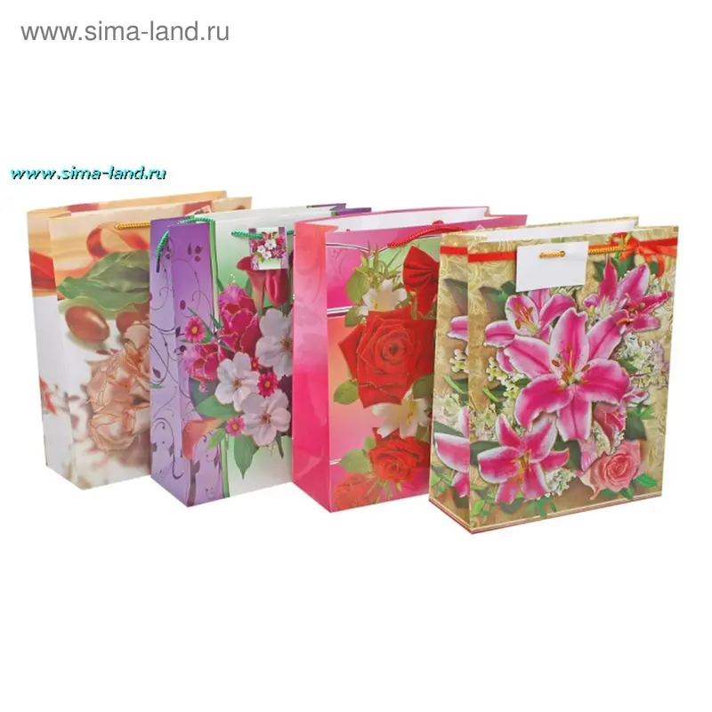 Пакет ламинированный "Букет", цвета МИКС