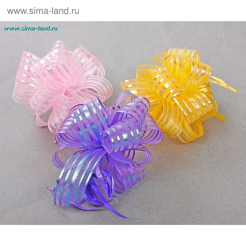 Бант-шар из органзы, 5 полос