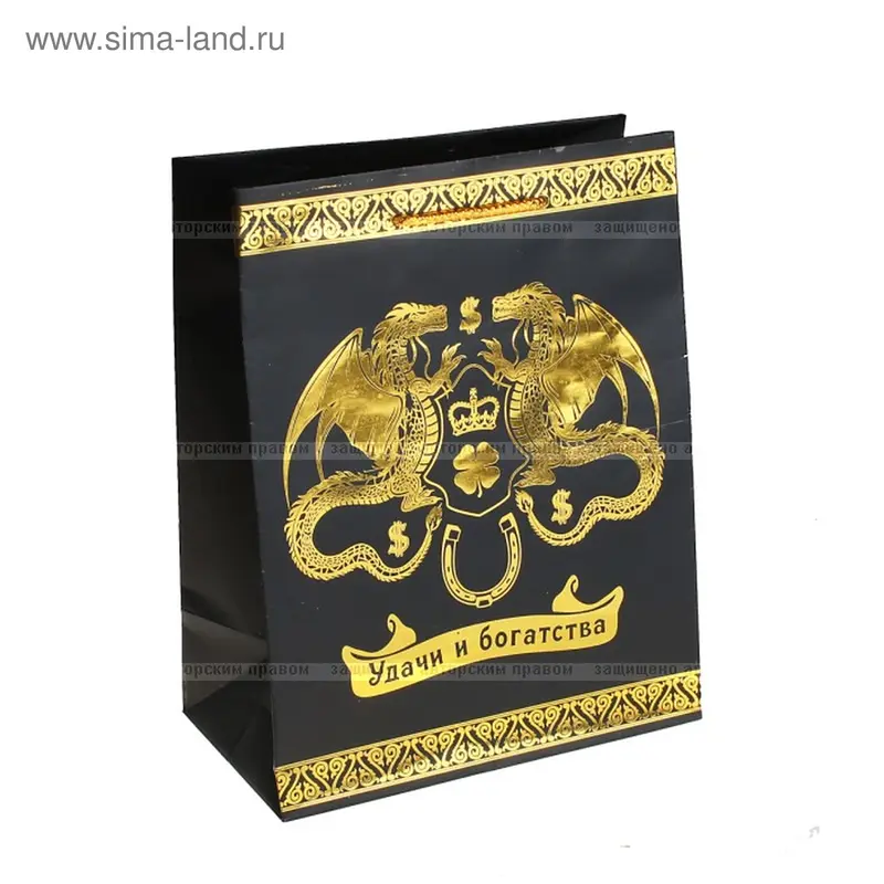 Пакет ламинированный НГ ML тиснение дракон удачи и богатства