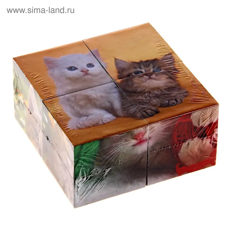 Кубики "Котята", 4 штуки