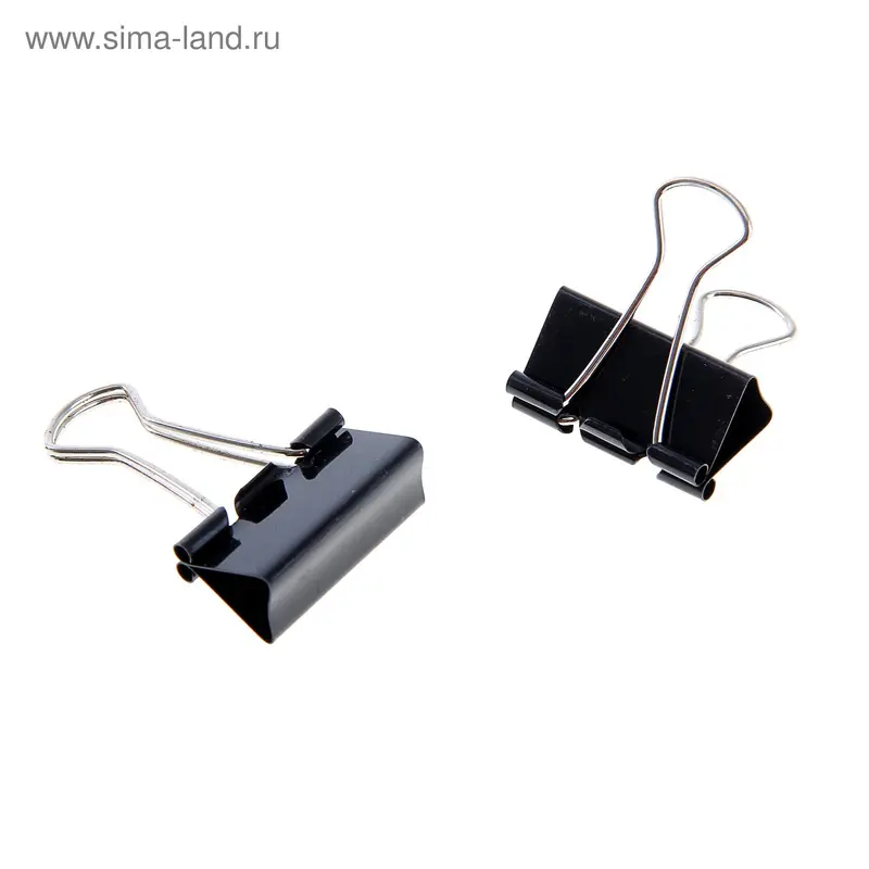 Набор зажимов для бумаг 32 мм (12 шт.), черный