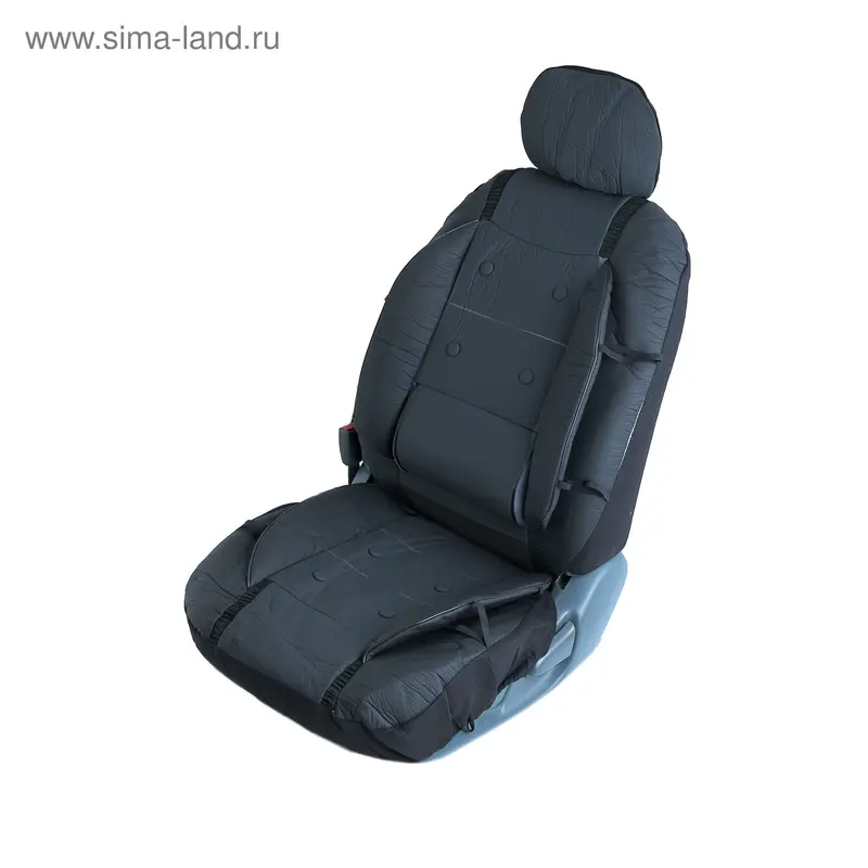 Чехлы объемные винил ( 10 предметов) черные "AUTOVIRAZH"