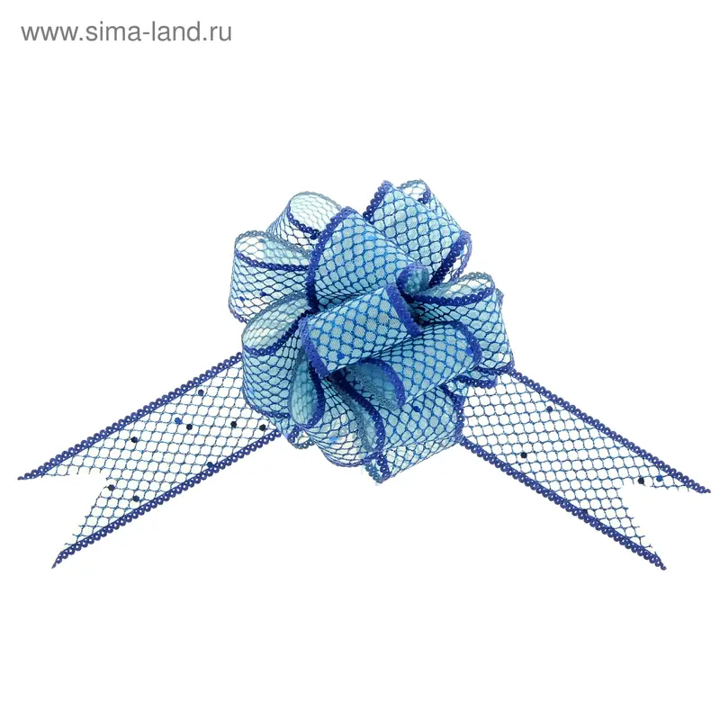 Бант-шар №3,8 "Блестящая сетка", цвет синий