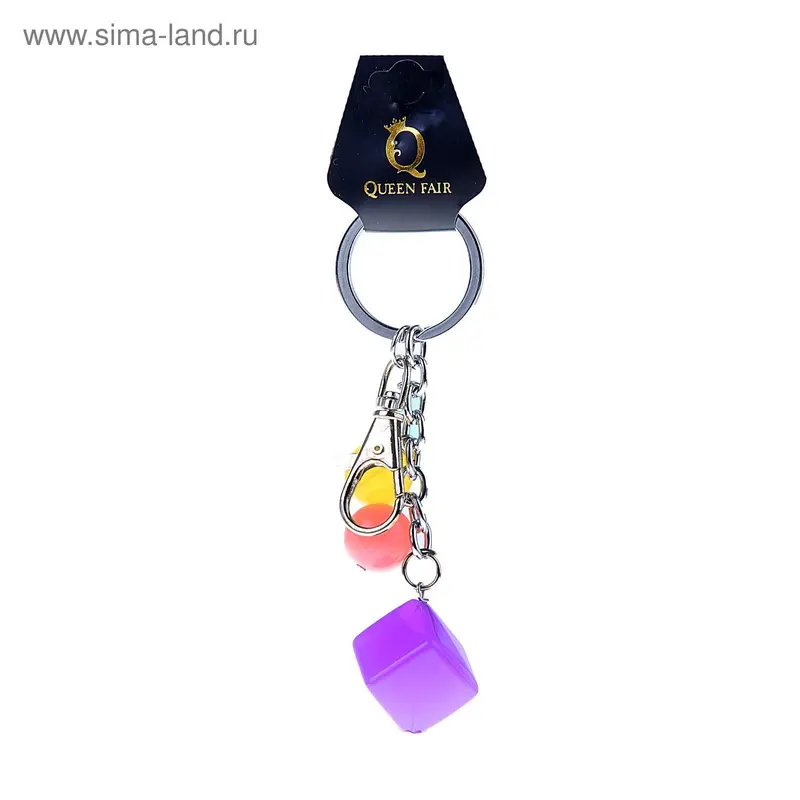 Подвеска для сумки пластик "Кубик", МИКС
