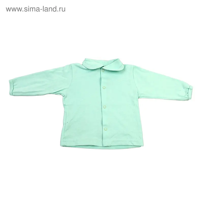 Кофточка с воротником, кулирка, рост 62 см, цвет ментоловый