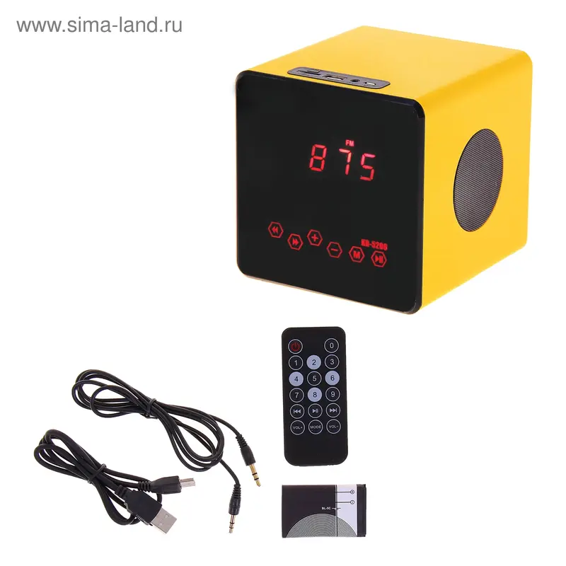 Портативная колонка MusicBOX, USB/MicroSD/FM/AUX сенсор, пульт ДУ, АКБ 3.7V, МИКС