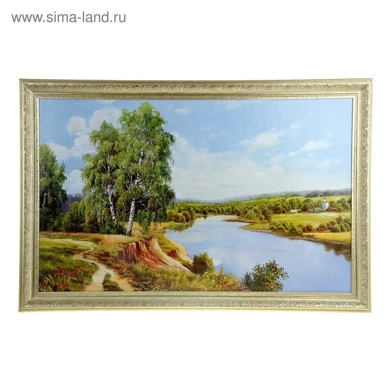 Картина Лесное озеро 1021 64х104 см рамка микс