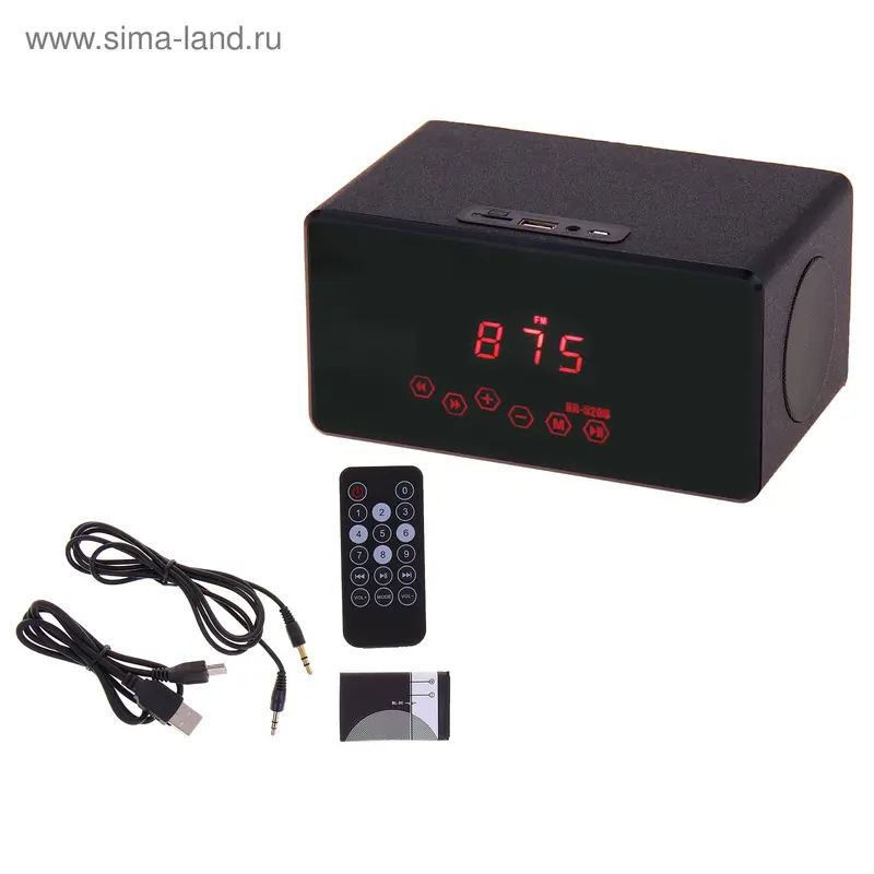 Портативная колонка MusicBOX, USB/MicroSD/FM/AUX сенсор, пульт ДУ, АКБ 3.7V, МИКС
