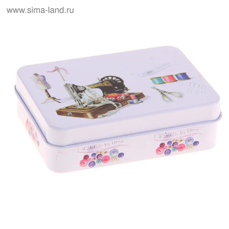 Шкатулка металл "Швейная машинка" 2,6х6,5х9 см
