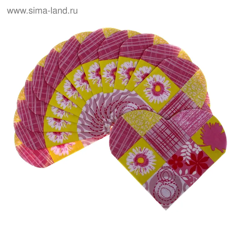 Салфетки бумажные (набор 20 шт.) 33×33 см сердце Цветочки