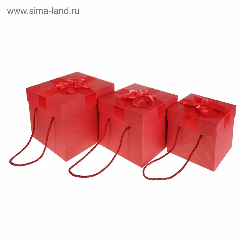 Набор коробок 3в1 "Утончённый вкус", цвет красный