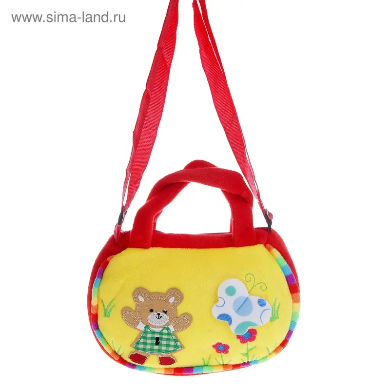 Мягкая сумочка мишка с бабочкой, МИКС
