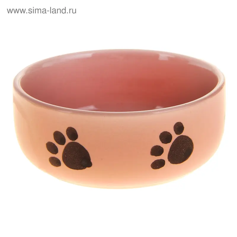 Миска для кошек "Рыбий остов", керамическая, розовая, 0,1 л