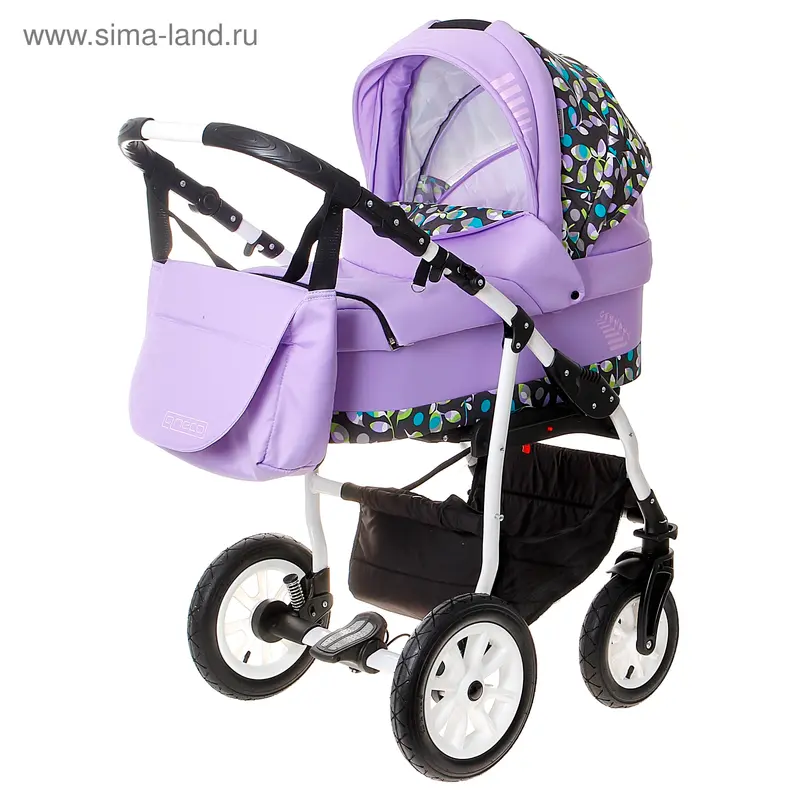 Коляска 2 в 1 Germany Color: люлька, прогулочный блок, цвет сиреневый