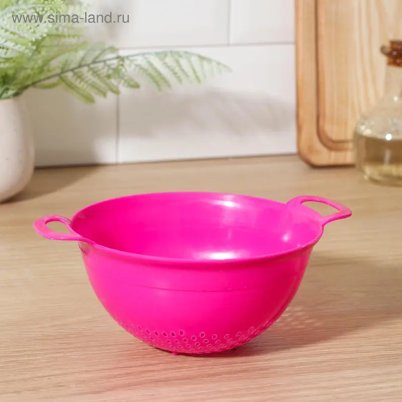 Дуршлаг кухонный, d=15 см, с ручками, цвет МИКС