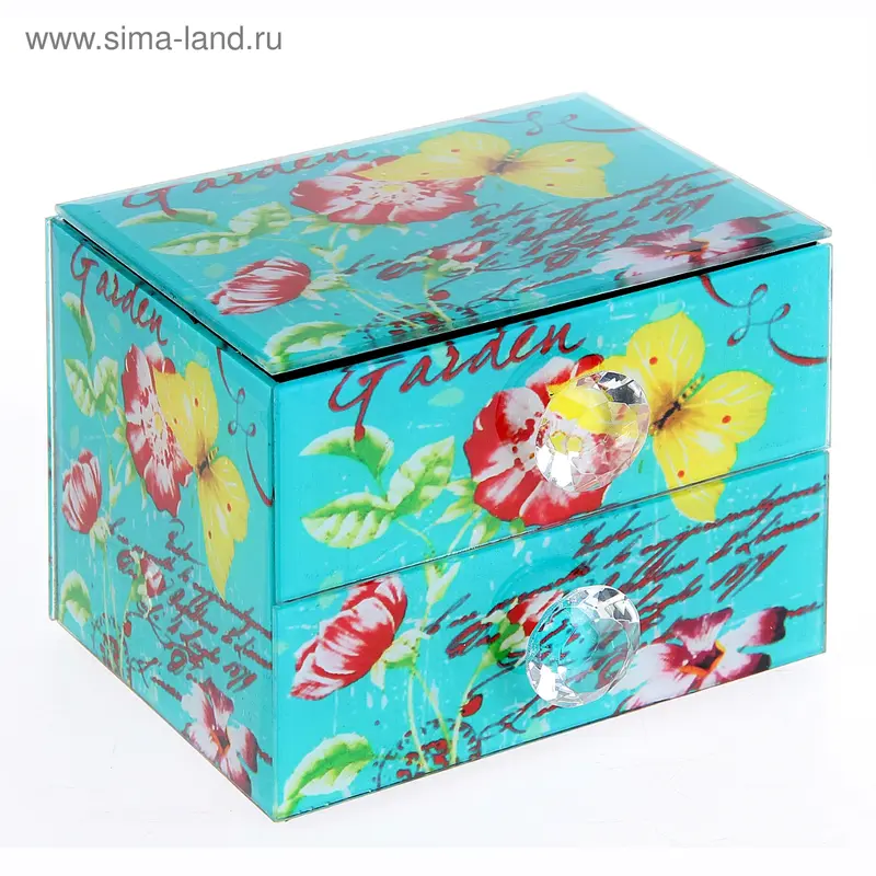 Шкатулка "Бабочка на голубом" 12х12х15,5 см 109065