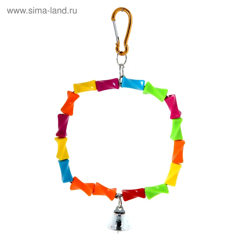 Игрушка для птиц "Квадрат" с колокольчиком
