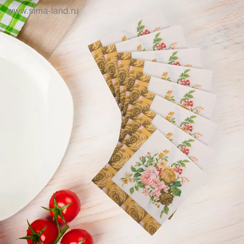 Салфетки бумажные (набор 20 шт.) 33×33 см «Солнечный букет»