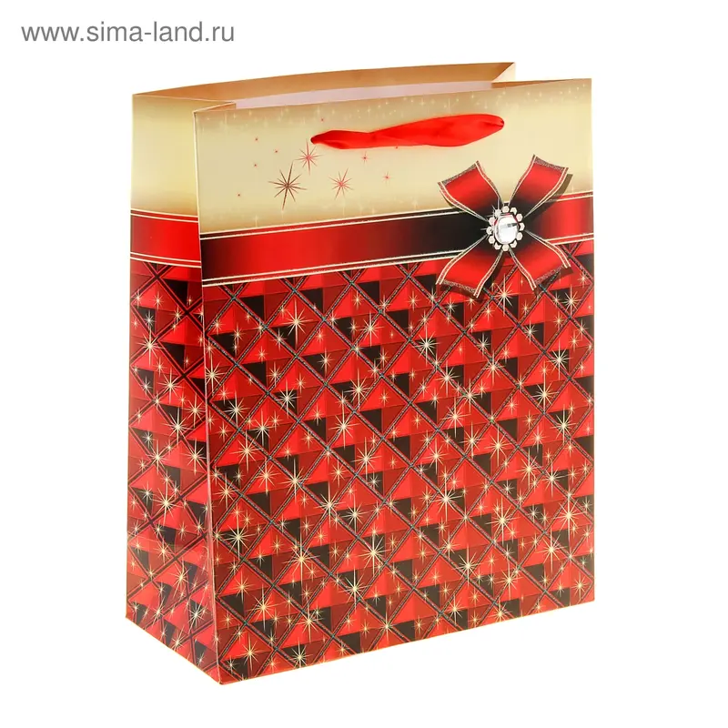 Пакет ламинированный "Блеск", цвет красный