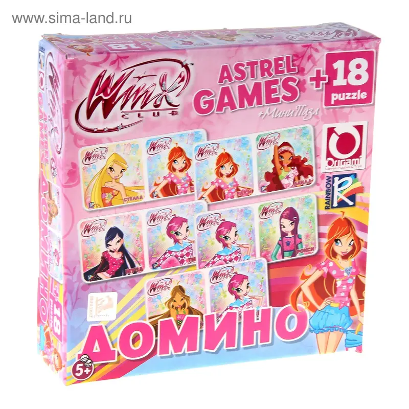 Настольная игра Winx, домино и пазл, 18 элементов