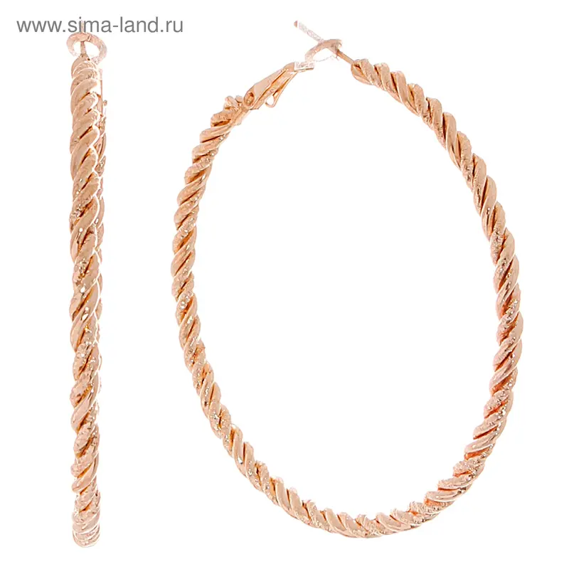 Серьги-кольца «Крученый», цвет золото d=5.5 см