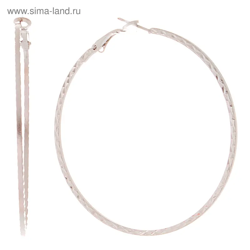 Серьги-кольца «Классика» d=6 см, цвет серебро